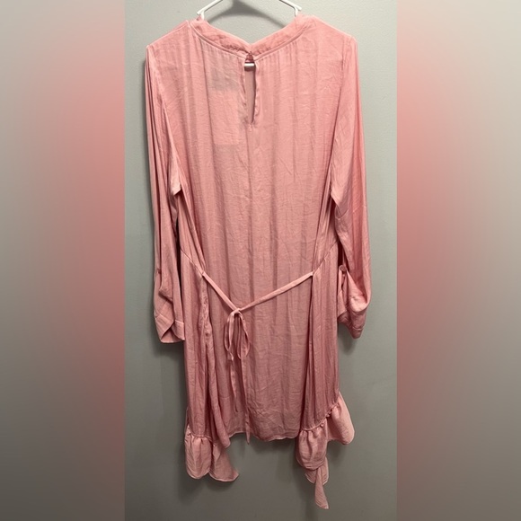NWT Zara woman’s Frilled Pink Midi Dress Ruffled Hem Boho Size Large - Picture 6 of 15